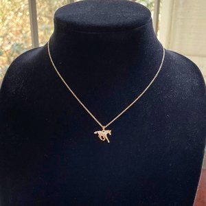 New Banana republic rhinestone horse colt equestrian charm necklace